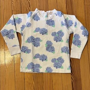 The Beaufort Bonnet Company White Shirt with Blue and Purple Floral Design
